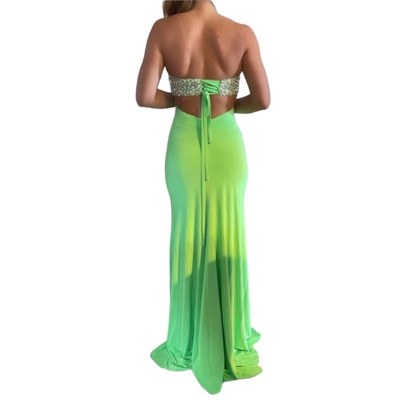 Jovani Strapless Dress Lime Green - Picture 4 of 4